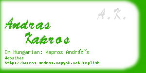 andras kapros business card